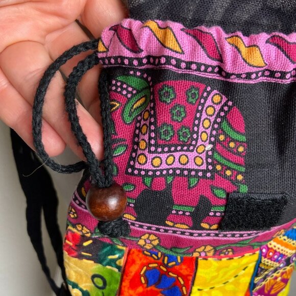 Owl Mini backpack Fabric Patchwork Straps adjustable - Picture 3 of 8